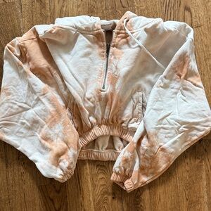 Lovers + Friends Peach Zip-Up Hoodie